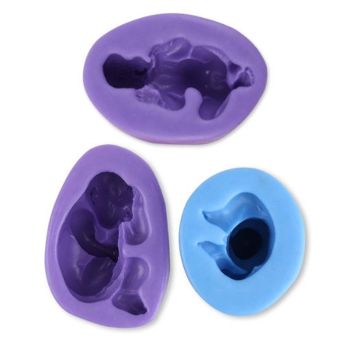 3er Baby Kinder Geburt Form Silikonform Ausstechformen Ausstecher Tortendeko Marzipan Fondant Seife Form - 2