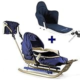 mit Rückenlehne mit Gurt  mit höhenverstellbarem Schieber  mit Zugband schwarz  mit Fußrasten