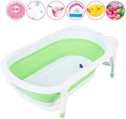 MXJ61 Foldable Tub Baby Child Sit Lie Thickening Bathtub ( Color : Light green )