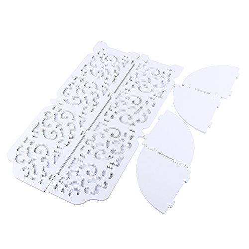 Eckregal Eckstand Bücherregal Regal Aufbewahrung Organizer 4 Etagen Geschnitzt Hohl Eckablage Weiß - 5