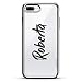 Produktbild Luxendary Designer, 3D Printed, Fashion, High End, Premium, Chrome Trim Cell Phone Case for iPhone 8/7 Plus - Silver Name: Roberta, Hand-Written Style