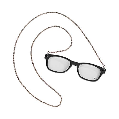 Preisvergleich Produktbild Unbekannt Vergrößerungsbrille mit Halskette, Lupenbrille, 3-fach Vergrößerung, Acryl, Kunststoff, 11 x 3 x 0,5 cm, Länge Kette: 40 cm