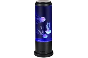 POYO Quallen Lampe, Lavalampe Kinder 28cm Höhe Quallen Aquarium mit Noiseless Design, Beruhigende Jellyfish Lampe für Schlafzimmer Dekoration