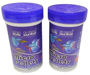 Jeffrey Gene Eleven Micro Pellets Food for All Types of Fish ,30 Gram (Pack of 2)