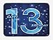 Produktbild JIEKEIO 13th Birthday Bath Mat, Thirteen Polygonal Effect Emblem on Dark Blue Backdrop and Stars, Plush Bathroom Decor Mat with Non Slip Backing, 23.6 W X 15.7 W Inches, Dark Blue Pale Blue