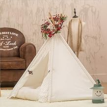 Wrqq Perro Tepee Pet Teepee ExtraíBle Y Lavable Cama Juego Dulce Casa para Gato Una Aguja