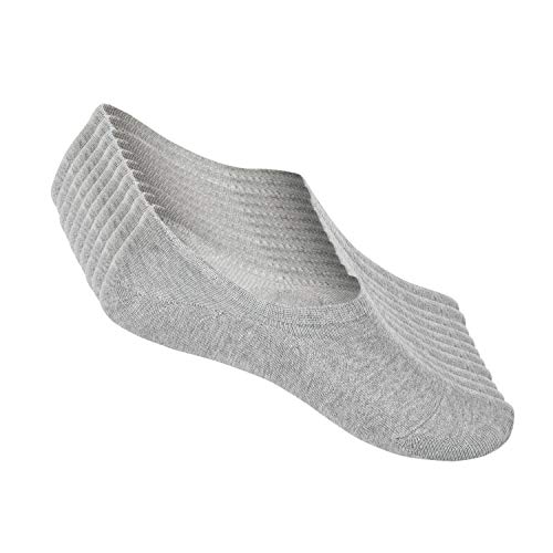 TUUHAW Calcetines Mujer Hombre Cortos Calcetines Invisibles tobillero Algodon 10 Pares Silicona Antideslizante Verano-gris-4750