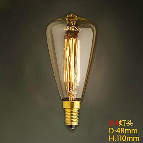 SRRIT ST48 40W E14 Screw Vintage Light Bulb Old Fashioned Edison Style Straight Filament Bulbs Christmas Decoration Lighting Warm White Industry Style