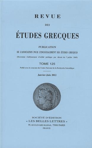REVUE DES ETUDES GRECQUES