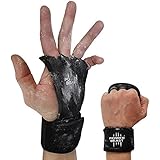 Power Beast Crossfit - Guanti senza dita e polsiere, 2 in 1, per sollevamento pesi, WOD, palestra, fitness, calistenia, musco