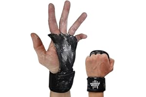 POWER BEAST Calleras Crossfit | 2 en 1 Guantes Sin Dedos y Muñequeras | Pesas, WOD, Gimnasio, Fitness, Calistenia, Musculación, Halterofilia, Dominadas | Protección Manos y Muñecas. Unisex