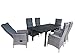 Produktbild 7-teilige Luxus Aluminium Polyrattan Gartenmöbelgruppe "Albina" , 6 verstellbare Diningsessel "Mexico Organic Grey" und ein Ausziehtisch "Detroit" 150/210x90 anthrazit
