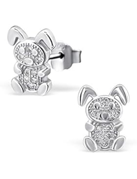 Laimons Kids Kinder-Ohrstecker Kinderschmuck Hase glanz Zirkonia Sterling Silber 925
