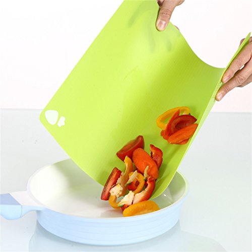 MAOYUAN Antibakteriell Schneidebrett Kunststoff Rutschfest flexible Kunststoff Matten Schneidebretter Set mit 4 38*30cm - 6