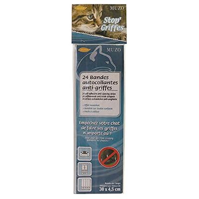 Muzo Bandes Stop'Griffes Autocollantes Anti-Griffes pour Chat x24