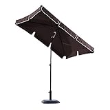 Outsunny Parasol rectangulaire inclinable alu Acier Polyester Haute densité diamètre 2 m Chocolat
