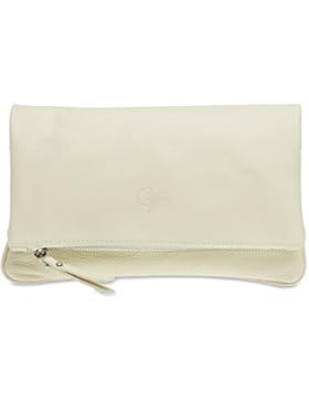 CASPAR TL763 Damen Leder Clutch Tasche Abendtasche aus feinem Nappaleder