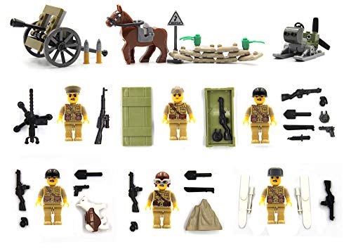 Figura del torso soviético conjunto con equipo de guerra y arma compatible con Legos