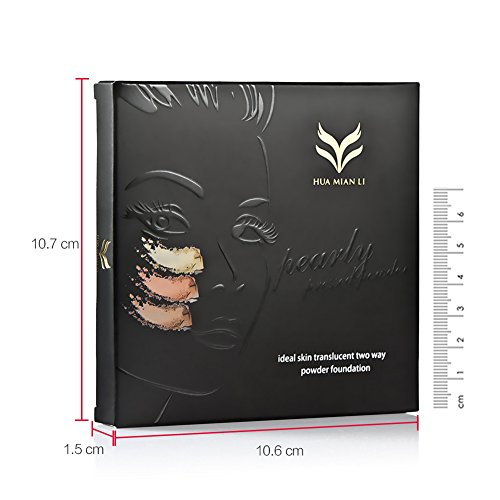 Huamianli 4 Farbe Kompaktpuder Gesicht Kontur Highlighter Foundation Puder Palette Matte Glitzer Lidschatten Highlighting Kontur Kit Contour Make-up Set mit Puderpinsel Molie - 8