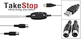 midi expander klavier  takestop® Kabel USB MIDI Schnittstelle Adapter in Out PC Audio Keyboard Tastatur Musik Konverter Expander