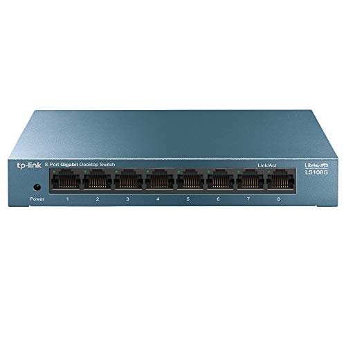 [New] TP-Link Switch 8 Puertos 10/100/1000 (LS108G) Switch ethernet, Switch gigabit, Indicador del Estado, chasis metálico Ultraligero con Super disipación de Calor, QoS