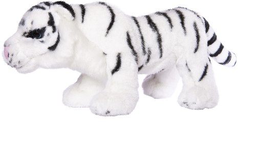 Heinrich Bauer 13906 - Peluche di Tigre su 4 Zampe, 24 cm, Colore Bianco