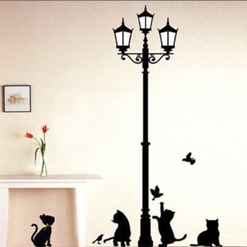 Yssabout Cats and Romantic Lamppost Wall Sticker Decal