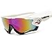 Produktbild Sport Sonnenbrille mit Multifunktions für Männer Frauen Radfahren Baseball Laufen Brillen, T unzerbrechlich (schwarz)