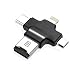 Produktbild SD Kartenleser USB Type C OMOUP Micro SD Karten Lesegerät 4 in 1 USB Kartenlesegerät Lightning/Type-C/USB-A/Micro USB Stecker für iPhone/iPad/Android /Type-C Phone (Schwarz)