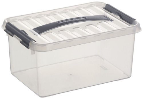 Aufbewahrungsbox – 6 Boxen à 6 Liter im Set / 30 x 20 x 14 cm mit Clic-Verschluss und Tragegriff - 2