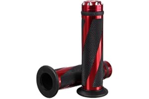 Alamor Manopole in Gomma CNC Alluminio 7/8 Manubrio-Rosso