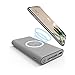 Produktbild PUAK523 Kabelloses Ladegerät Power Bank, 10000 mAh, 3-in-1, Schlankes externes Akku-Ladegerät, tragbares Ladegerät für iPhone X, iPhone 8, Samsung Galaxy S9/S8/S7 Note 8, grau, Free Size