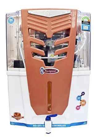 Aquagrand Hanu Model With Copper Filter 12 L RO + UV + UF + Copper + TDS Control Water Purifier (White, Copper) | White,Blue