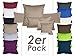 Produktbild Doppelpack Kissenbezüge aus sanforisiertem Baumwoll-Jersey zum Sparpreis - in dezentem Design - 12 dekorativen Farben und 5 Größen, 80 x 80 cm, sand