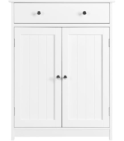 Mobiletto Bagno 2 Ante Con 3 Ripiani - Legno MDF Bianco, 60x30x80 Cm - Foto 10