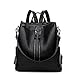 Produktbild JAWHG Women's Waterproof Rucksack Lässig Wild Große Kapazität Mädchen College Windsack,Black-32cm*15cm*34cm