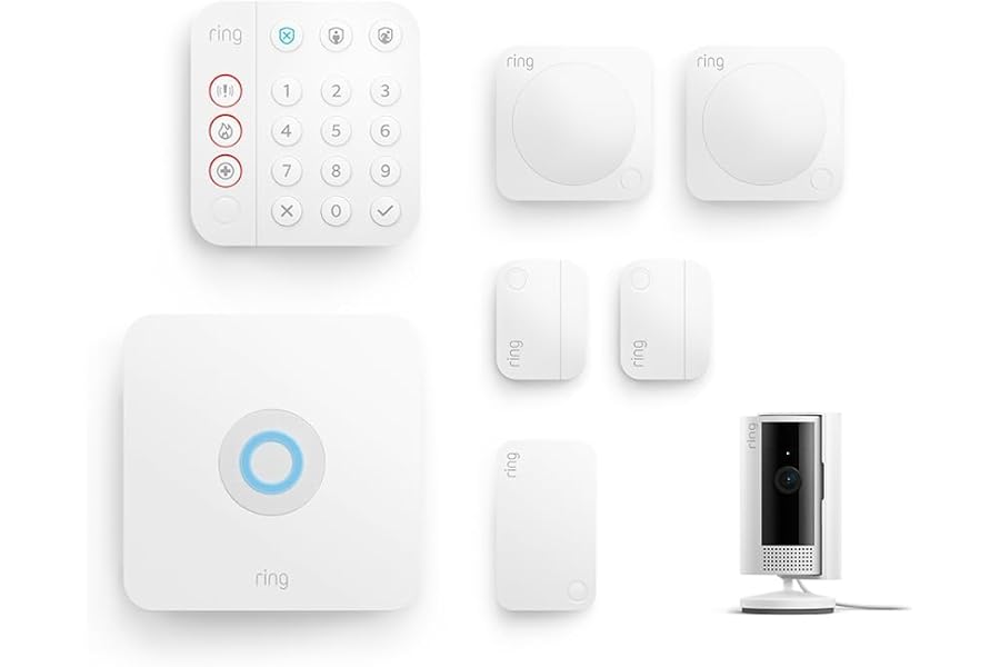 Kit de Ring Alarm M + Cámara interior (Indoor Camera 2ª gen) con Suscripción a Ring Home (a la venta por separado)