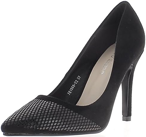 ChaussMoi Black Pumps With Thin Heels Of 9.5 cm tips Sharp Mirror Effect - 5.5