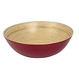 Ambiance Nature 505985 Saladier Bambou Tressé Rouge Diamètre: 30 cm