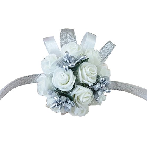 Baybsbreath Hochzeit Handgelenk Hand Blumen Brautjungfer Silk Rose Corsages Künstliche Blumen Dekoration 7cm