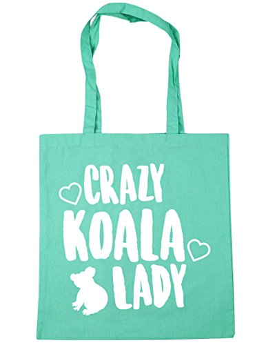 HippowarehouseCrazy koala lady Tote Shopping Gym Beach Bag 42cm x38cm, 10 litres