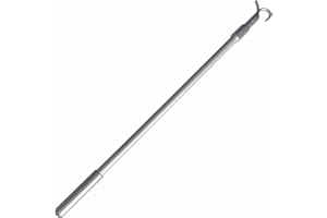 VIMARLEN Telescopic Window Rod Opener with Hooks and Loft Stair Rods For Home Shutters Aluminum Window or Window Opening Rods, Loft, Attic Hatch Telescopic Tie Rod with Hooks 13.2-24 Inch Silver