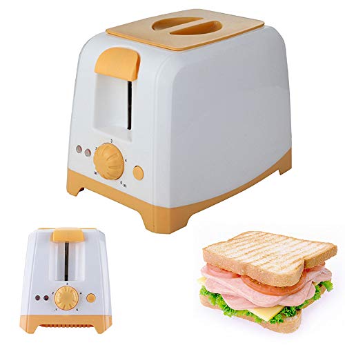 Toaster Grille Pain 2 Tranches 800 (W), Avec Fonction De Chauffage Et De DéCongéLation, Avec Cache PoussièRe, Avec Base AntidéRapante, éVent, Facile à Nettoyer Avec Des Miettes De Pain,Orange