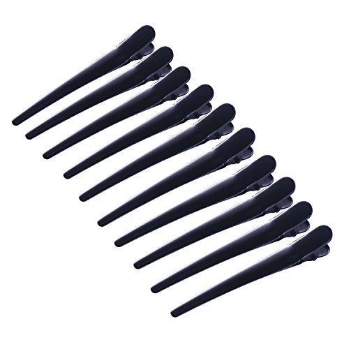 Mudder 10 Stück Haarspange Haar Klammer Ente Zähne Bögen Krokodil Haarspange, Metall, Schwarz
