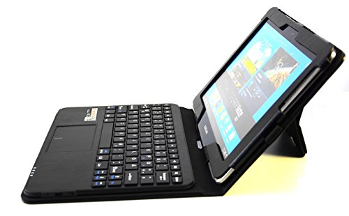 MQ – Galaxy Note 10.1 Bluetooth Tastatur Tasche mit Multifunktions-Touchpad | Hülle mit Bluetooth Tastatur und integriertem Touchpad für Samsung Galaxy Note 10.1 WiFi GT-N8000, Note 10.1 WiFi N8010, Note 10.1 LTE N8020 | Schwarz - 2