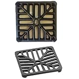 6" x 6" 152mm x 152mm 9mm Thick Square Cast Iron Gully Grid/Grate Heavy Duty Drain Cover Black Satin Finish Deliveries to Mai