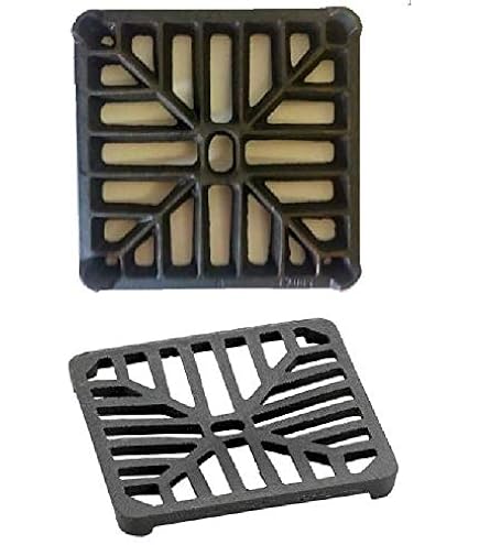 Robustes Abflussgitter Aus Gusseisen – Quadratisch, 125 Mm, Pulverbeschichtet In Schwarz