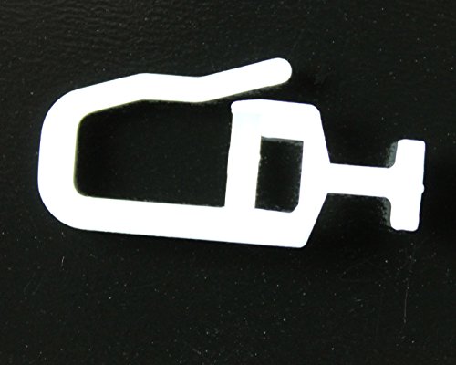 100 er SET ( = 100 Stück ) reinweisse Vorhanggleiter / Gardinengleiter / Faltenlegehaken 7 mm aus hochwertigem Kunststoff - Markenware (Vorhanggleiter weiss 70 mm)