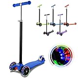 mini benzinli scooter modelleri [ Einzigartiges LED Räder ] 4 PU Räder sind mit farbigen LEDs ausgestattet, die auf die Bewegung des Rollers reagieren. Die Licht sieht genial aus und gefallen die Kindern immer.Und 2-Räder Hinterbremse, damit Mütter nicht um die Sicherheit Ihrer Kinder während des Spiels sich sorgen müssen.