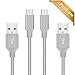 Produktbild Elegear Micro USB Kabel Nylon 2M [2 Pack ] High Speed Sync und Ladekabel für Android Smartphones, Samsung Galaxy, HTC, Huawei, Sony, Nexus, Nokia, Kindle und mehr - Grau